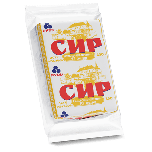 Сир кисломолочний 9% 250г ТМ РУДЬ